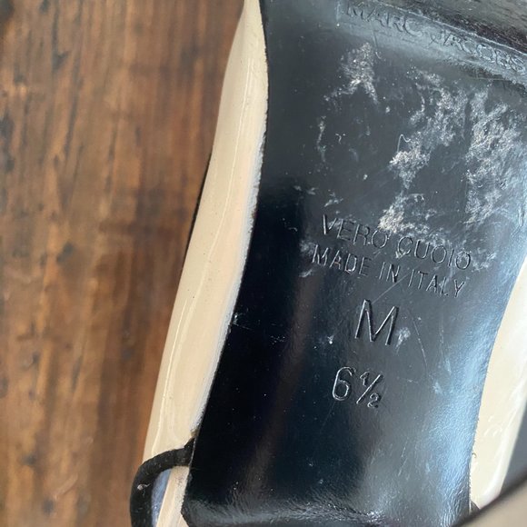 Marc Jacobs White Patent Leather Slingback Kitten Heels Sz 6.5 - Picture 5 of 6